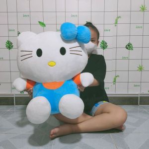 THÚ BÔNG MÈO KITTY SIZE LỚN NHIỀU MÀU VẢI NHUNG MỊN CHỐNG NHĂN DỄ THƯƠNG CHO BÉ GÁI