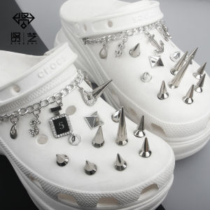 Silver Rivet Crocs Jibbitz Charms Shoe Buckle Detachable Clogs DIY Punk Style Shoe Chains Decoration for Crocs