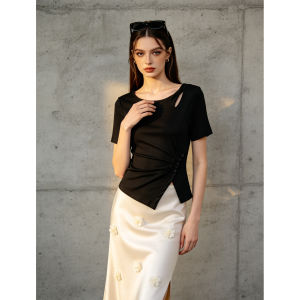 PIAOYA | Slim Fitting Versatile Satin A-line Skirt