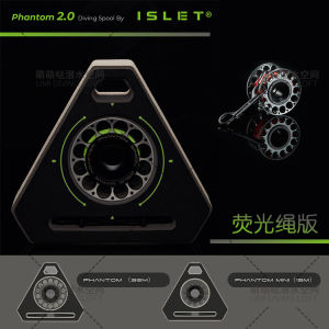 ISLET Aluminum Alloy Dive Line Reel 30m Mid-Axis Self-Revolution Super Light Double Hook Underwater Fishing Gear Outdoor Camping Travel Supplies