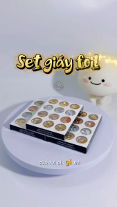 Hộp giấy foil 4 màu 12 ô (Hộp) giấy nhúng giấy trang trí móng học nail