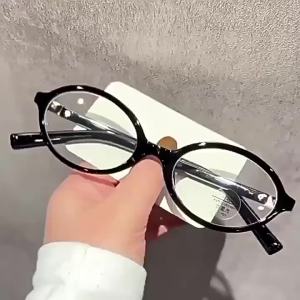 1Pc Women Plastic Leopard Oval Glasses Retro Elegant for Commute Party & Street Shot