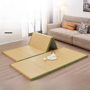 Foldable Tatami Sleeping Mat Hard Floor Pillow Topper for Living Room Summer Camping North Europe Style Non-Waterproof Customizable