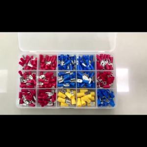 หางปลา 280 ชิ้น หางปลาแบน หางปลาแฉก หางปลากลม หุ้มฉนวน PVC 280 ชิ้น พร้อมกล่องและป้ายบอกขนาด ชุดหางปลาเชื่อมต่อสายไฟ สาย