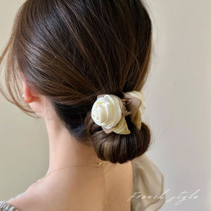 French Style Retro Rose Grip Trumpet Simplicity Shark Clip Super Fairy Fancy Barrettes Womens Summer Headwear