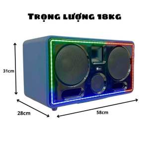 Loa karaoke xách tay KCBox KC279 PRO New 2024 (Loa 3 đường tiếng 2 loa bass 20cm 1 Mid 1 Treble 350W 2 Mic UHF chuyên nghiệp)