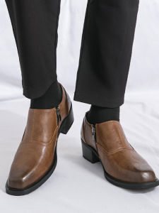 Height-increasing Thick Heel Business Leather Shoes