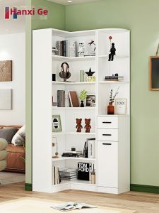 HANXIGE | Corner Bookshelf Glass Door Cabinet