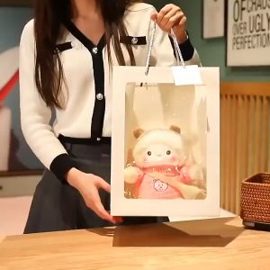 Gấu Nhồi Bông Cừu Trắng Mềm Mại Kèm Túi Quà Tặng Đáng Yêu Xinh Xắn