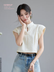 New Hit Summer Mandarin Collar Lightweight Chinese Style Short Sleeve T-Shirt