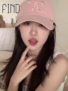 FIND Korean Bow Baseball Cap For Women Ribbon Embroidered Adjustable Fashion  aesthetic Y2K Casual Snapback cap sombrero sun hat