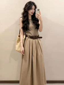 Ge·an·fei | French Vintage Sleeveless Dress Summer Long