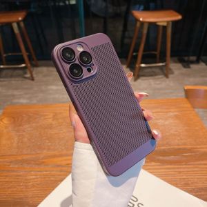 Crashstar Với Ống Kính Phim Làm Mát Tản Nhiệt Cứng mỏng vỏ điện thoại Chống Sốc Cho iPhone 16 15 14 13 12 11 Pro Max Mini XS XR X 8 7 Plus + SE 2020 Thoáng Khí Ốp điện thoại da mờ Thân Thiện Với Điện Thoại Bìa Hot Bán