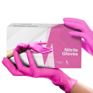 Fuchsia Nitrile Disposable Gloves 3.5mil Thick Light Duty Household Cleaning Gloves Latex Free Girl Women Work Gardening Gloves