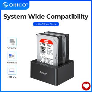 ORICO OfflineClone 2.5 3.5 inch Hard Drive Docking Station 2 Bay USB3.0 to SATA HDD Case Support UASP 16TB SSD HDD Enclosure