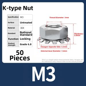 BAIRUITE | Stainless Steel K-Nut with Teeth