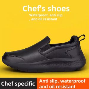 Giày đầu bếp cho bếp nam làm việc giày làm vườn chống trượt chống thấm da PU mềm nhẹ ngón chân rộng người cao tuổi Giày đi bộ cộng với cỡ lớn 47 48