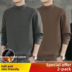 JIFANPAUL | Mens Warm Half-High Collar Long Sleeve T-Shirt