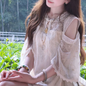 Shalldoer | Summer Beautiful Lace Hollow Out Shoulder Top Shorts Two Piece Set Womens Fashionable New Arrival Elegant Absolutely Stunning