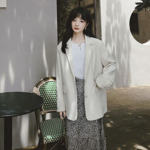 เสื้อสูทผู้หญิงทรงหลวมสไตล์เกาหลีหรูหรา แขนยาว ปกเสื้อสูท ทรงตรง สไตล์ฤดูใบไม้ร่วง 2022 เสื้อผ้าทำงาน