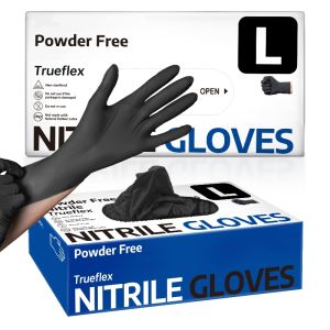 20/50/100PCS Black Nitrile Gloves Disposable Latex Free Textured 4.0Mil Safety Work Gloves for Industrial Mechanic Auto Gloves