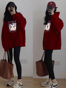 เสื้อสเวตเตอร์มีฮู้ดแบบหลวมๆ ทรงหลวมๆ สำหรับผู้หญิง ฤดูใบไม้ร่วง/ฤดูหนาว ทรงหลวมๆ น้ำหนักเบา ปกโปโล แขนยาว ปกโปโล แขนยาว