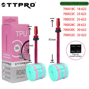 TTPRO Road bicycle tube 700 x 18 23 25 28 32 ultralight bicycle inner TPU tube 45 65 85mm length 28 ultralight color inner tub