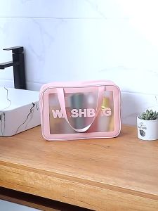 TRAVELCUL 3Pcs PVC Travel Wash Bag Large Capacity Transparent Makeup Bag Waterproof Portable Cosmetic Bag Toiletry Pouch Organizer Bag