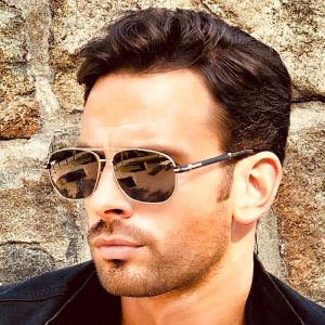 ZENOTTIC Fashion Double Bridge Pilot Polarized Sunglasses Mens Uv400 Lenses Goggles Driving Sunglasses