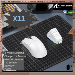 ATTACK SHARK | ATTACK SHARK X11 Tri-Mode Lightweight Gaming MouseMagnetic Fast ChargingPAW331122000DPI400IPS40Gand Broadcom BK3633 Master