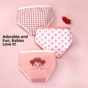 Girls Cotton Underwear Triangle Pants Breathable Comfortable Antibacterial Home Wear Suitable for Children Aged 1-11 Years Old
