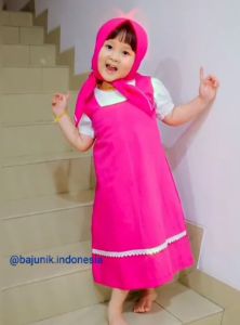 dress anak karakter Marsha/dress anak perempuan/baju anak perempuan unik/kostum anak perempuan
