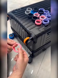 8pcs/set Anti-wear Luggage Wheels Protector Cover Elastic Silicone Trolley Box Caster Shoes Reduce Noise Chairs Suitcase