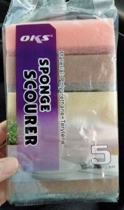 (Ready Stock) Dishwashing Sponge Scourer Set 5pc/ Heavy Duty Cleaning Sponge/ Multiuse Scouring Pads Kitchen