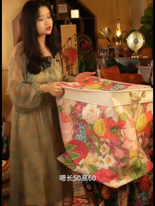 120L Large Storage Bag Clothes Toys Quilt Zipper Bag with Cover Foldable Shelf Basket Home Laundry Hamper
