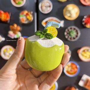 3D Creative Simulation Food Magnets Fridge Decorations Magnetic Stick on Iron Stone Menu Game Resin Material Kitchen Accessories