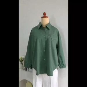 NANDO KEMEJA POLOS KANTONG LIPAT TANGAN KARET VIRAL KATUN POPLIN PREMIUM 8115