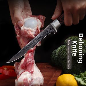 High Hardness Damask Steel Butcher Knife