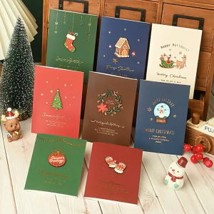 SG Specool® Xmas Message Card for Gift Boxas Greeting Cards 3D Gold Paper Crafted Cute Gift Card Christm