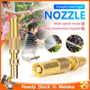 High Pressure Brass Adjustable Spray Nozzle Washer Shower Car Wash Water Gun for Garden Watering Fog Mist Nozzle Misting Fogging Sprayer Sprinkler Head In-line Type Copper
