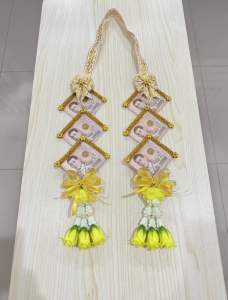 พวงมาลัยคล้องคอนาค มาลัยใส่แบงค์ ใส่แบงค์ได้ 6 ใบ