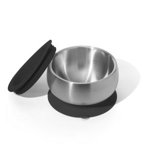 Avanchy Stainless Steel Baby Bowl Child Feeding Dish Training Plate Suction Cup Baby Dinnerware Toddler Meal Time Accessories