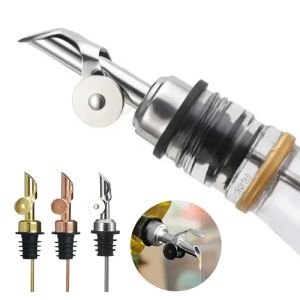 Bottle Pourer Auto Flip Liquor Bottle Pourer for Alcohol Stainless Steel Pour Spout with Plug for Cocktail Olive Oil Vinegar