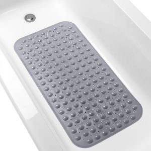 1pc Bubble Massage Non-slip Shower Mats with Suction Cups & Drain Holes 38*70cm PVC Bathroom Mats Safe Bath Mats Machine Wash
