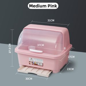 Drain Drying Dish Organizer With Lid
