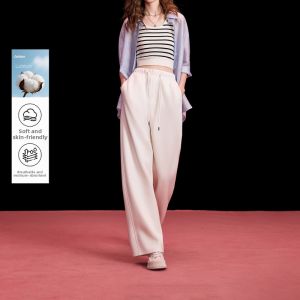 3COLOUR·S | Elastic Waist High-Waist Loose Wide Leg Trousers