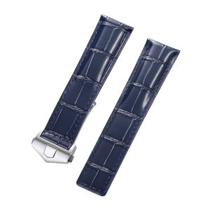 20mm 22mm 24mm Cowhide Leather Watch Strap for Tag Heuer Carrera Folding Buckle Crocodile Pattern Waterproof Men LuxuryWatchband