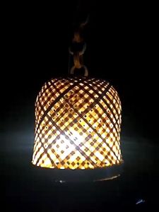 Kap lampu gantung minimalis / kap lampu bambu dekorasi cafe resto klasik