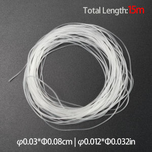 Topranc 15m Soft Capillary Tube Silicone Tube Outer Diameter 0.8/1/1.5mm Fishing Sleeves Rig for Making Bait Fly Binding Hooks