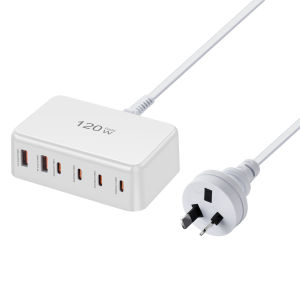Bộ Sạc Nhanh GaN 120W PD 6 Cổng Đa Thiết Bị Dành Cho iPhone MacBook iPad - Cổng USB & Type-C Tốc Độ Cao